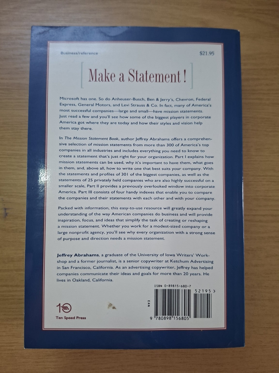 The Mission Statement Book – Jeffrey Abrahams (Second Hand Book)