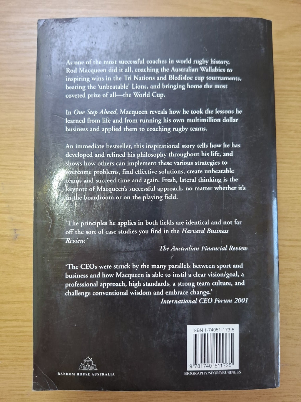 One Step Ahead: On the Field and in the Boardroom – Rod Macqueen (Second Hand Book)