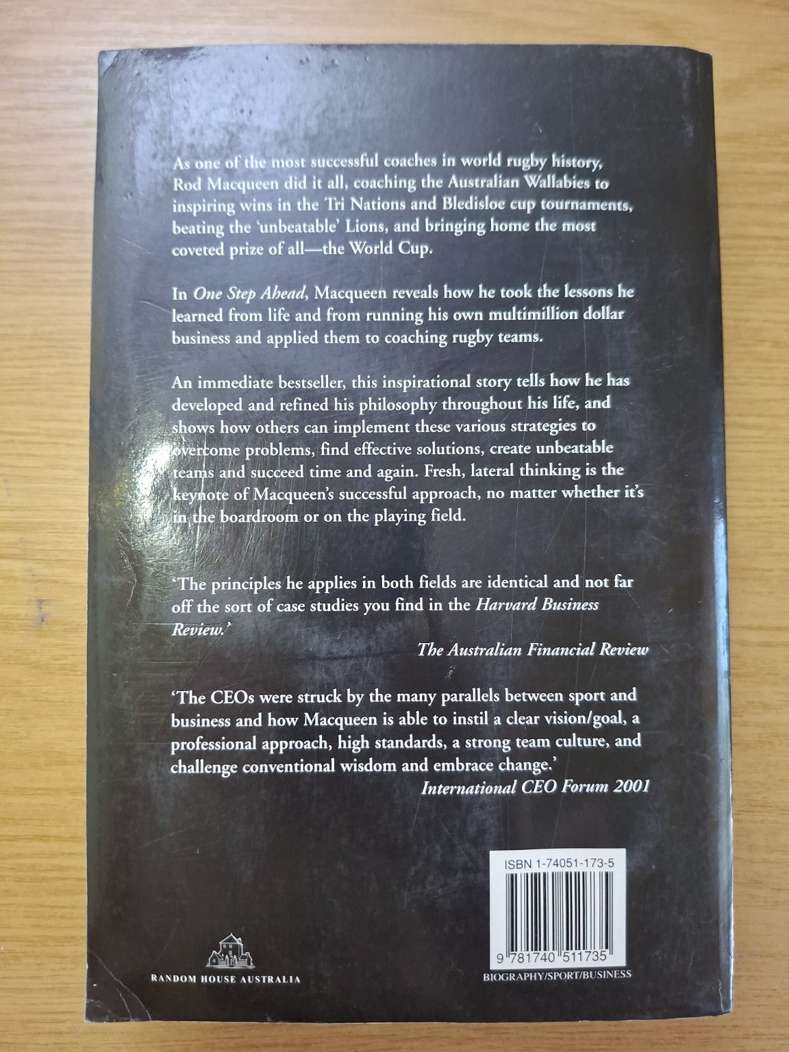 One Step Ahead: On the Field and in the Boardroom – Rod Macqueen (Second Hand Book)