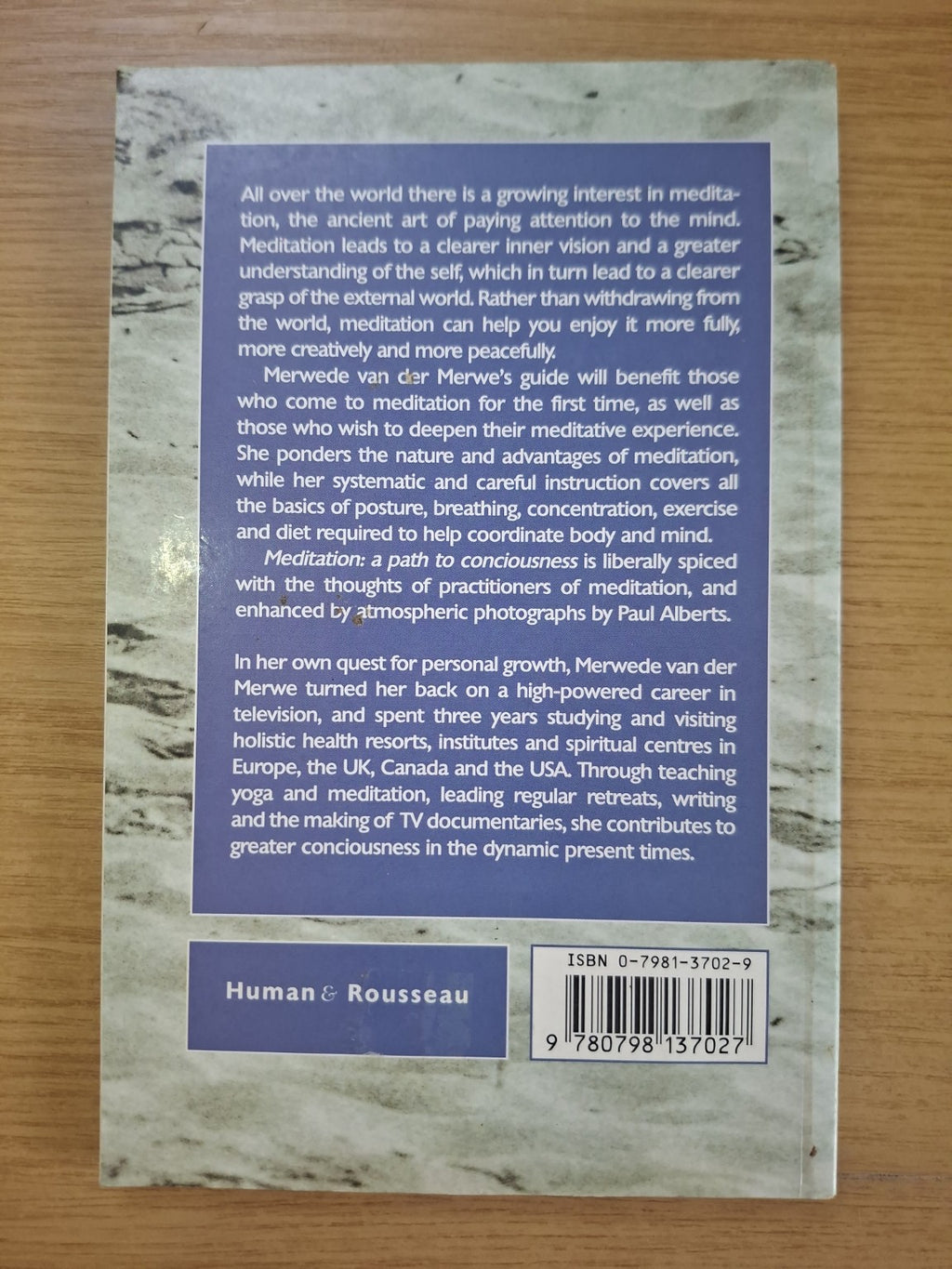 Meditation: A Path to Consciousness – Merwede van der Merwe (Second Hand Book)