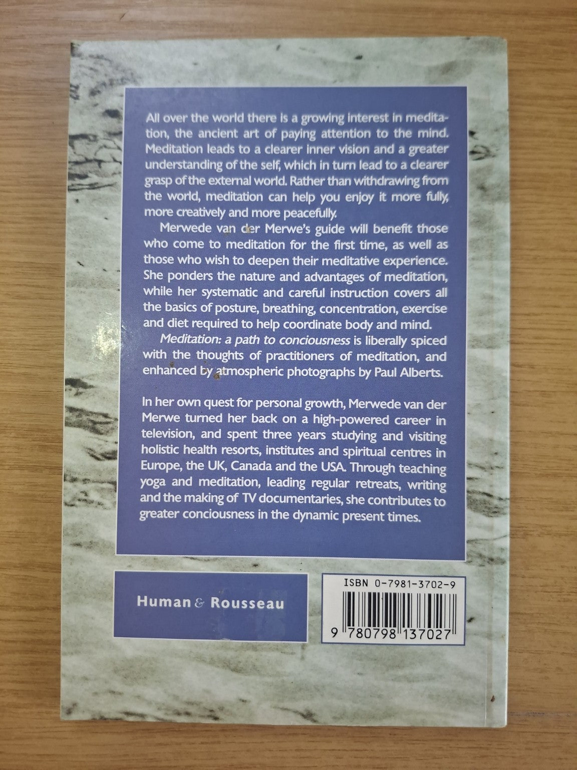 Meditation: A Path to Consciousness – Merwede van der Merwe (Second Hand Book)