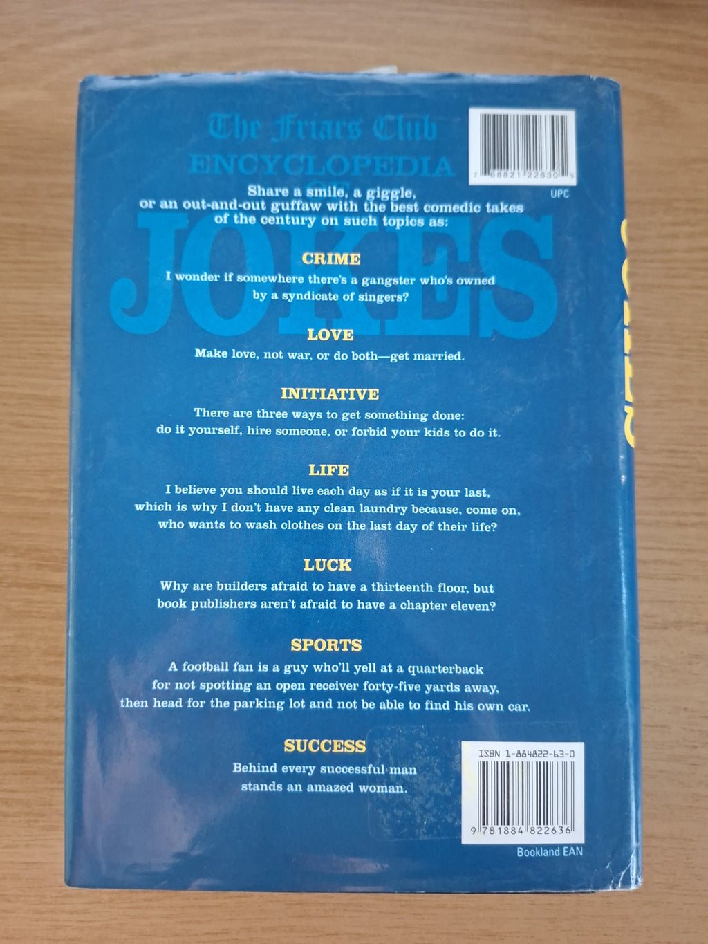 The Friars Club Encyclopedia of Jokes – H. Aaron Cohl (Second Hand Book)