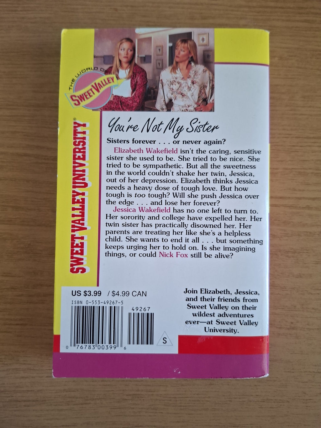 You’re Not My Sister – Francine Pascal (Second Hand Book)