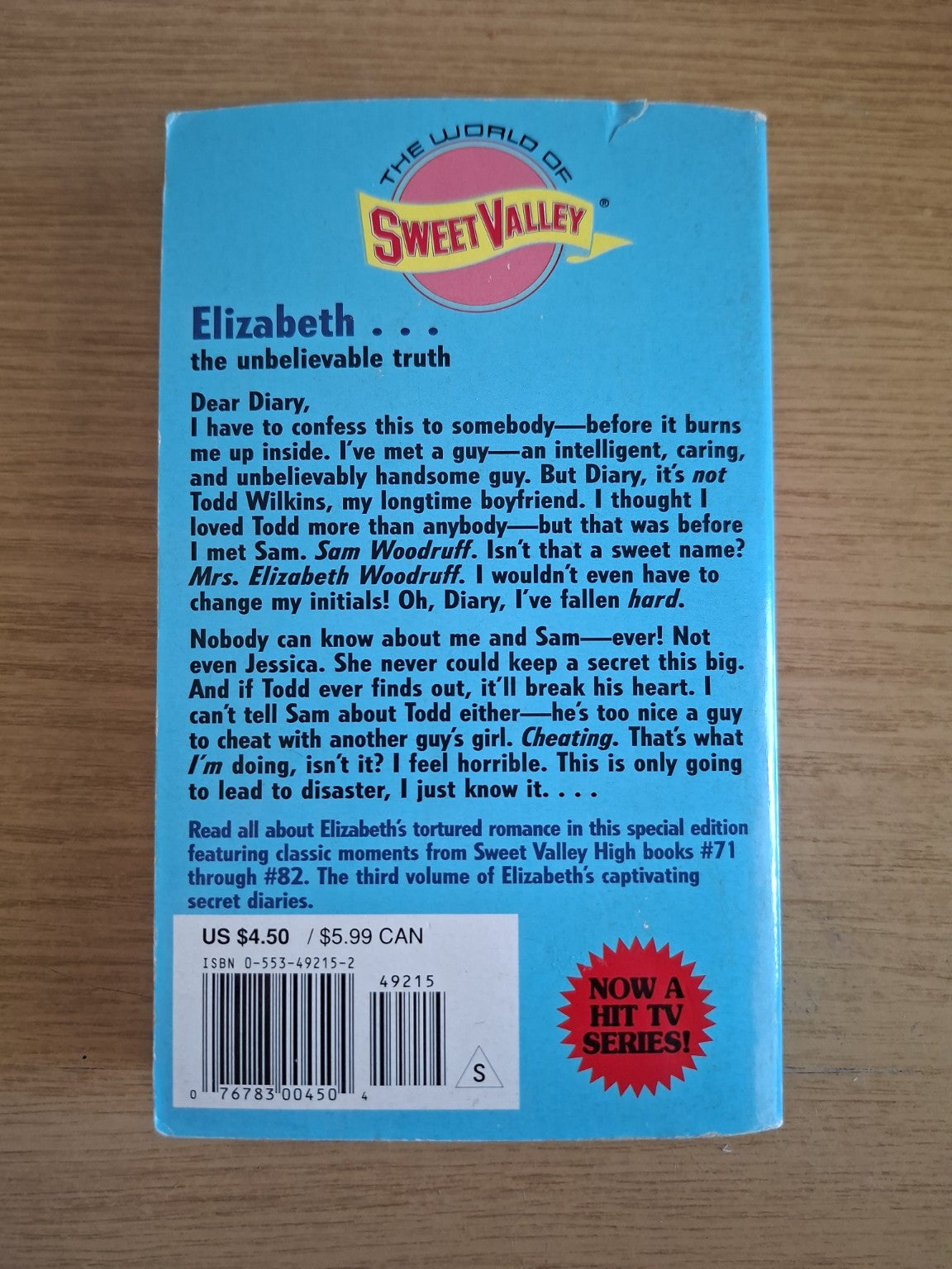 Elizabeth: The Unbelievable Truth – Francine Pascal (Second Hand Book)