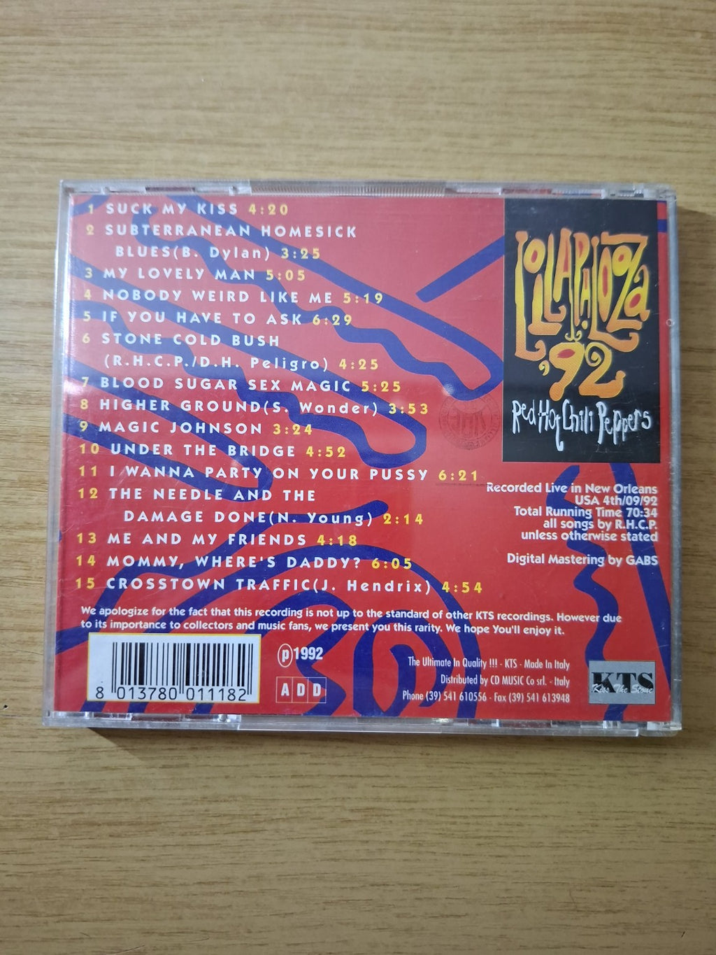 Red Hot Chili Peppers – Lollapalooza '92 (Second Hand CD)