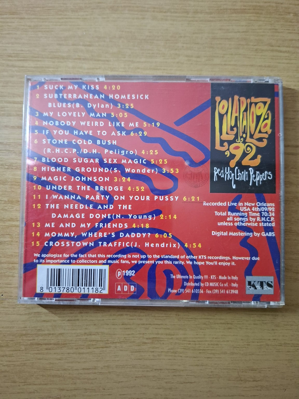 Red Hot Chili Peppers – Lollapalooza '92 (Second Hand CD)