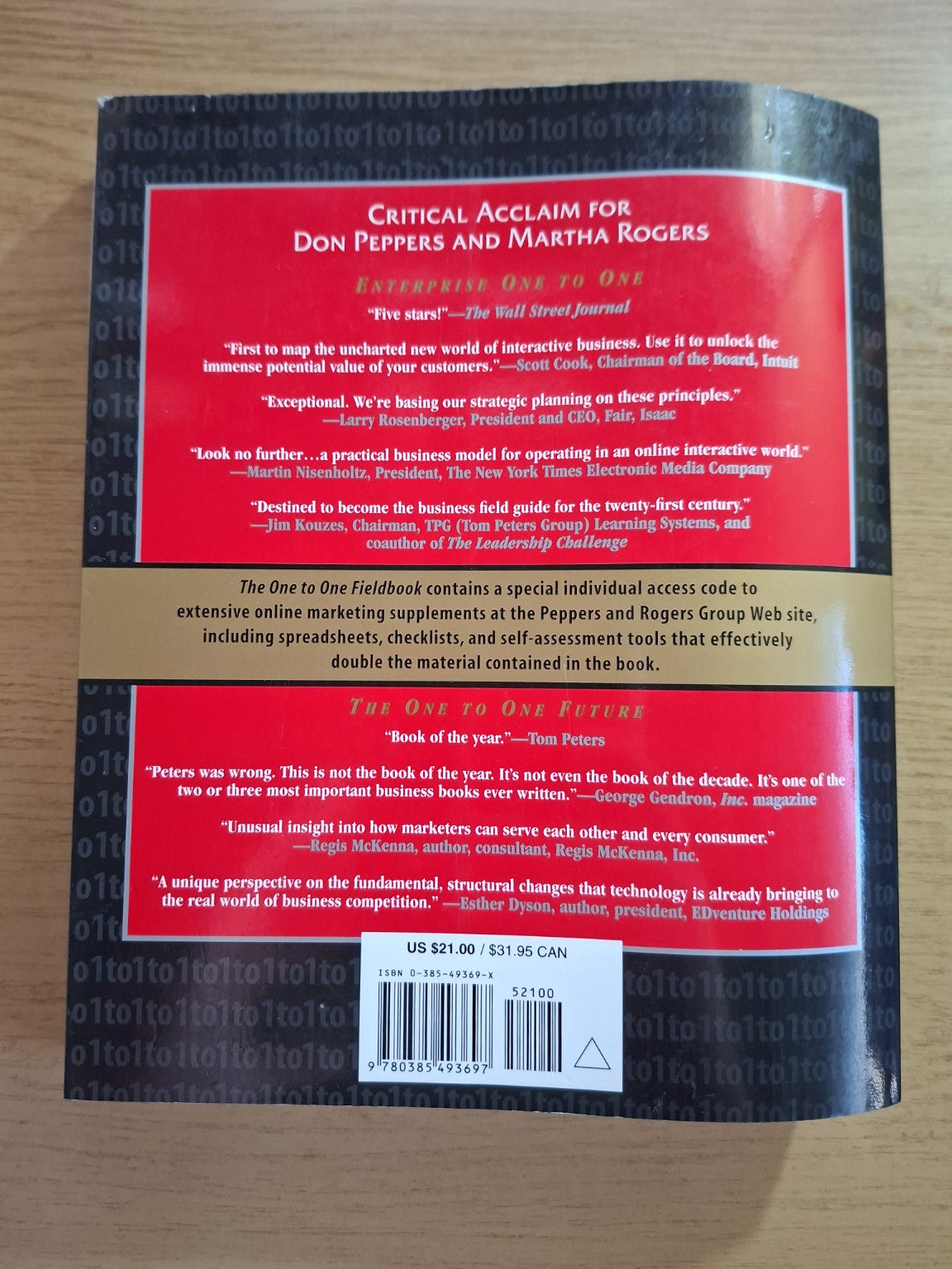 The One to One Fieldbook – Don Peppers, Martha Rogers & Bob Dorf (Second Hand Book)